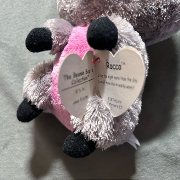 2014 Ty Beanie Boos Raccoon - ROCCO (glitter eyes) 6” - Picture 3 of 4